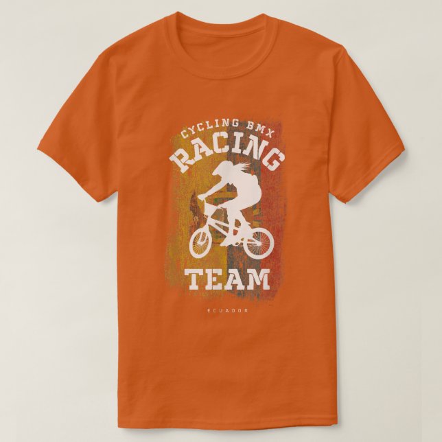 Womens BMX Bike Ecuador Flag Biking Cycling Racing T-Shirt (Design Front)
