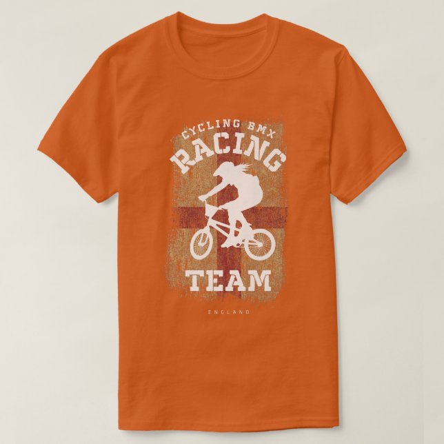 Womens BMX Bike England Flag Biking Cycling Racing T-Shirt (Design Front)