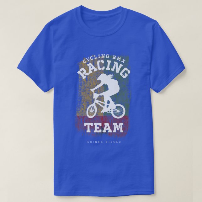 Womens BMX Bike Guinea Bissau Flag Biking Cycling T-Shirt (Design Front)