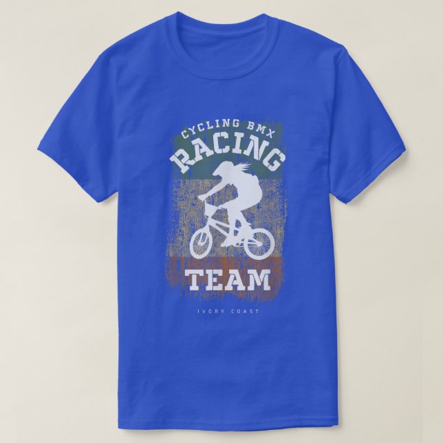 Womens BMX Bike Ivory Coast Flag Biking Cycling Ra T-Shirt (Design Front)