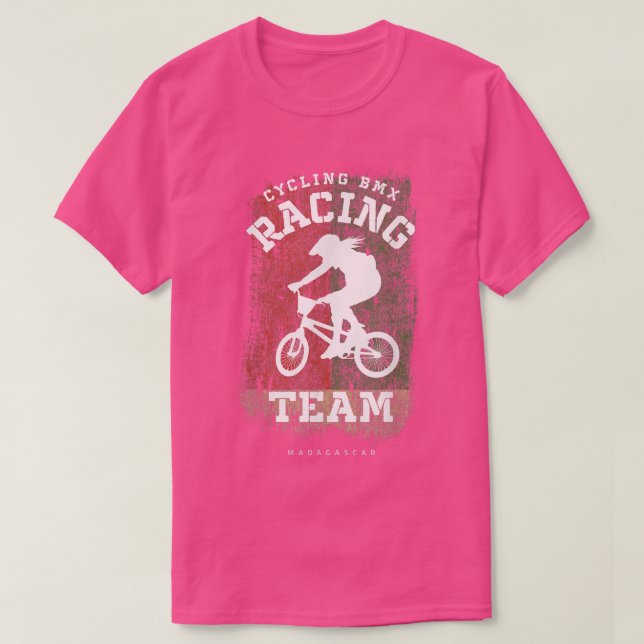 Womens BMX Bike Madagascar Flag Biking Cycling Rac T-Shirt (Design Front)