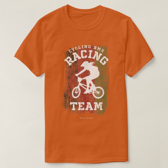 Womens BMX Bike Malawi Flag Biking Cycling Racing  T-Shirt (Design Front)