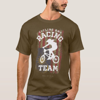 Womens BMX Bike Malaysia Flag Biking Cycling Racin T-Shirt