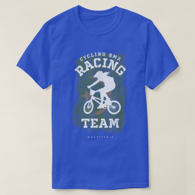 Womens BMX Bike Mauritania Flag Biking Cycling Rac T-Shirt (Design Front)