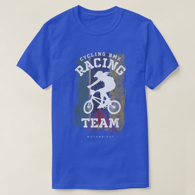 Womens BMX Bike Mozambique Flag Biking Cycling Rac T-Shirt (Design Front)