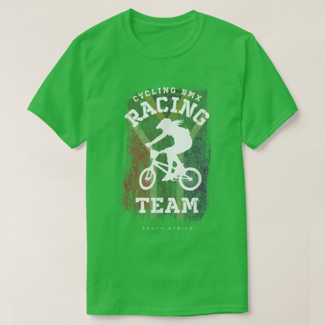 Womens BMX Bike South Africa Flag Biking Cycling R T-Shirt (Design Front)