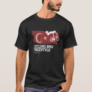 Womens BMX Freestyle Bike Turkey Flag Cycling BMX T-Shirt