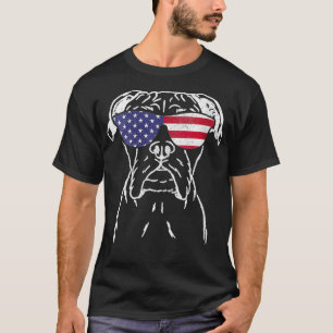 Womens Boer Dog Patriotic 4th Of July American Fla T-Shirt