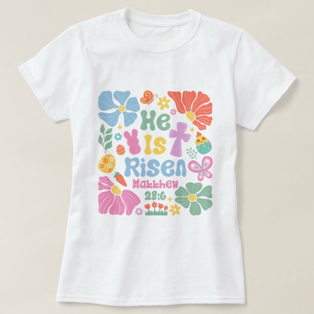 Womens Boho Christian Easter T-Shirt (Design Front)