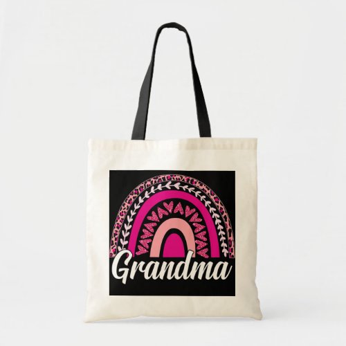 Womens Boho Rainbow Grandma Pink Leopard With Tote Bag