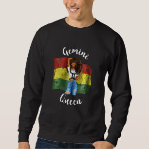 Womens Bolivian Queen Gemini Vibes Barbados Zodiac Sweatshirt