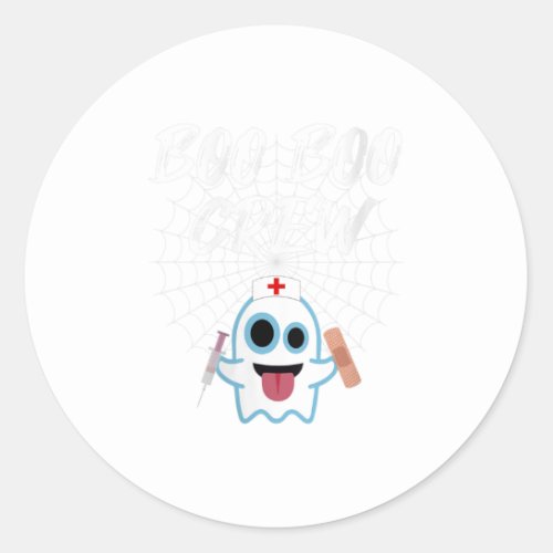 Womens Boo Boo Crew Funny Nurse Halloween Ho Classic Round Sticker