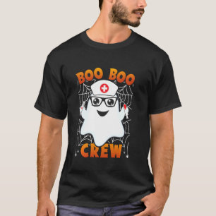 Womens Boo Boo Crew Ghost Nurse Retro Halloween Nu T-Shirt
