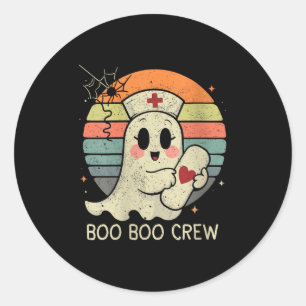 Womens Boo Boo Crew Nurse Halloween For Women V-ne Classic Round Sticker