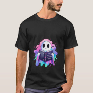Womens Book Lover Ghost Pastel Goth Scare Friends  T-Shirt