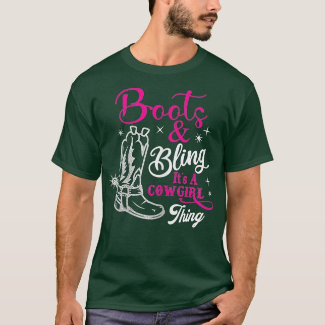 Womens boots  bling its a cowgirl thing Western T-Shirt (Front)