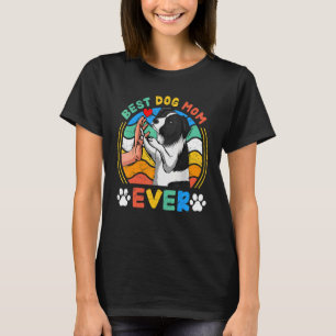 Womens Border Collie Best Dog Mom Ever  Dog  Retro T-Shirt