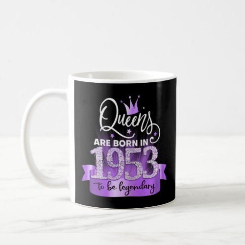 Womens Born In 1953 I Elegant Purple Black Party O Coffee Mug