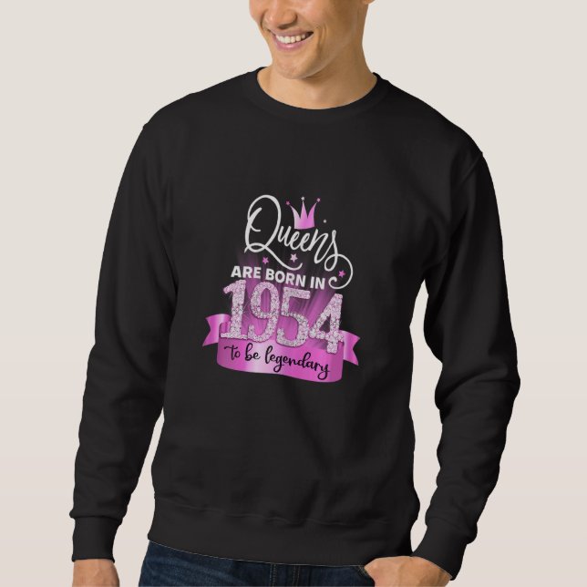 Womens Born In 1954 I Elegant Pink Black Party Out Sweatshirt (Front)