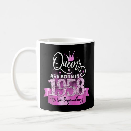 Womens Born In 1958 I Elegant Pink Black Party Out Coffee Mug