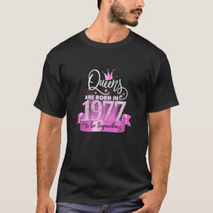 Womens Born In 1977 I Elegant Pink Black Party Out T-Shirt