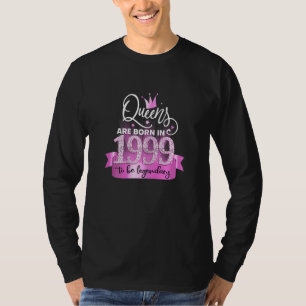 Womens Born In 1999 I Elegant Pink Black Party Out T-Shirt