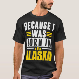 Womens Born In Alaska United States VNeck T-Shirt