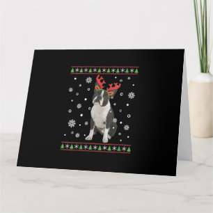 Womens Boston Terrier Xmas Ugly Christmas Sweater Card