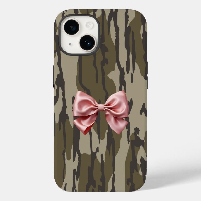 Womens Bottomland Camo Cute Pink Ribbon Bow Case-Mate iPhone Case (Back)