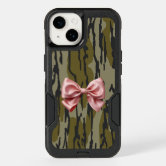 Womens Bottomland Camo Cute Pink Ribbon Bow iPhone Case | Zazzle