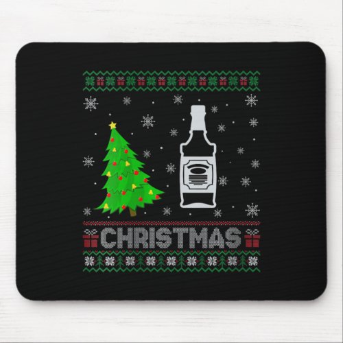 Womens Bourbon Xmas Tree Lighting Ugly Christmas S Mouse Pad