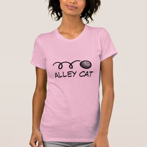 Womens bowling shirt with funny quote  Alley cat