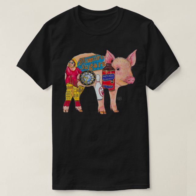 Womens bowlingART Pig Hon Baltimore (Pigtown) Orig T-Shirt (Design Front)