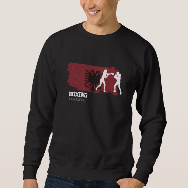 Womens Boxing Albania Combat Sports Fighter Boxing Sweatshirt (Front)