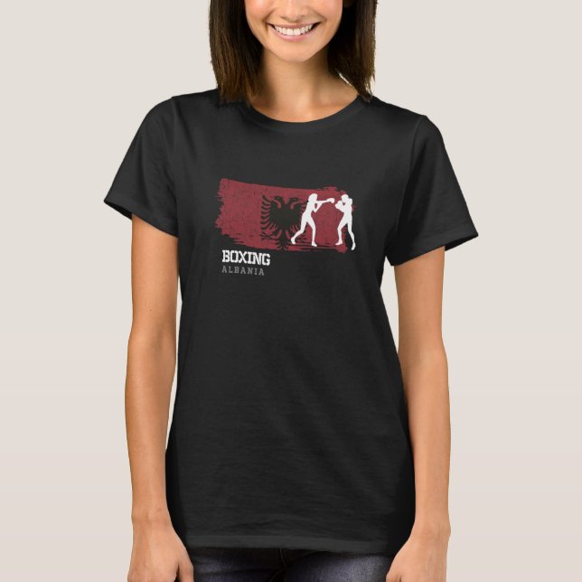 Womens Boxing Albania Combat Sports Fighter Boxing T-Shirt (Front)