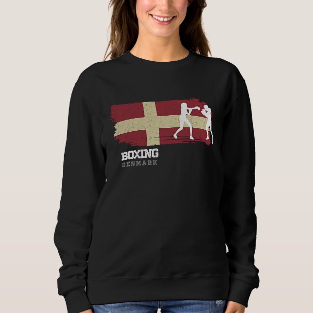 Womens Boxing Denmark Combat Sports Fighter Boxing Sweatshirt (Front)