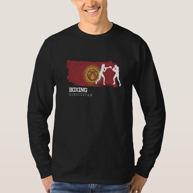 Womens Boxing Kyrgyzstan Combat Sports Fighter Box T-Shirt (Front)