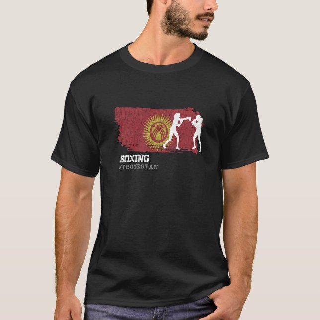 Womens Boxing Kyrgyzstan Combat Sports Fighter Box T-Shirt (Front)