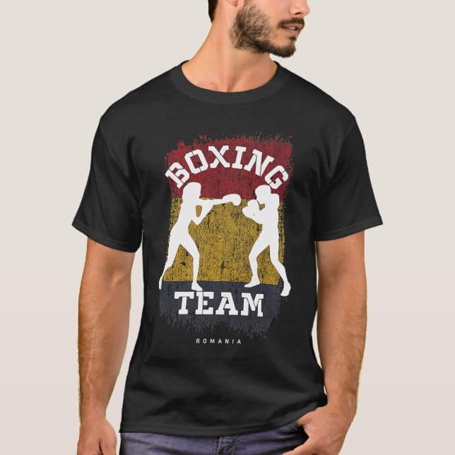 Womens Boxing Romania Combat Sports Fighter Boxing T-Shirt (Front)
