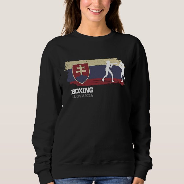 Womens Boxing Slovakia Combat Sports Fighter Boxin Sweatshirt (Front)