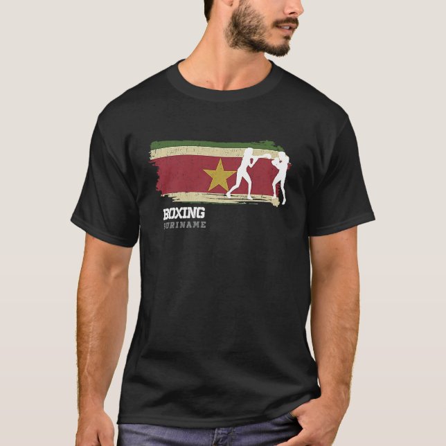 Womens Boxing Suriname Combat Sports Fighter Boxin T-Shirt (Front)