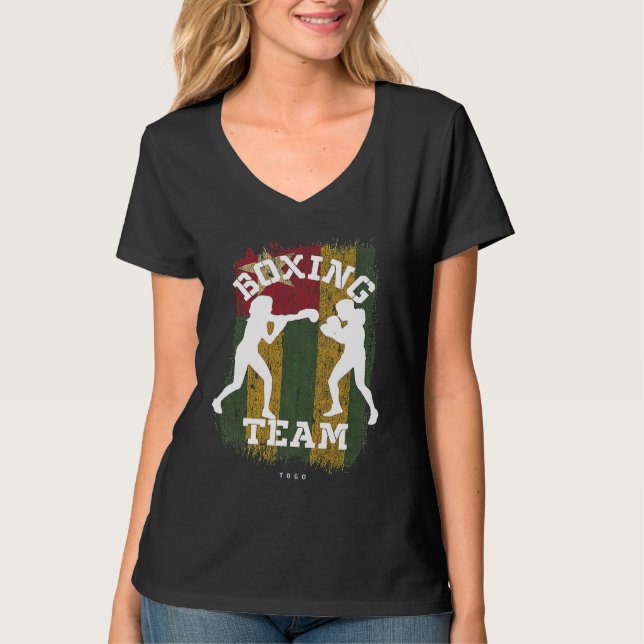 Womens Boxing Togo Combat Sports Fighter Boxing T-Shirt (Front)