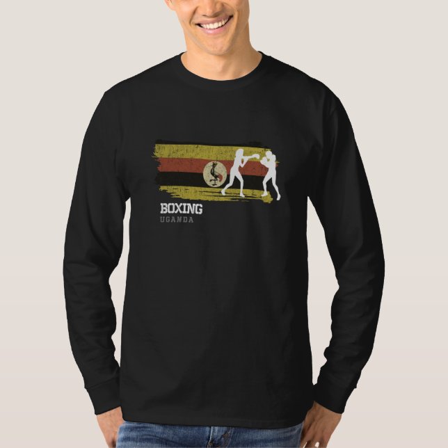 Womens Boxing Uganda Combat Sports Fighter Boxing  T-Shirt (Front)