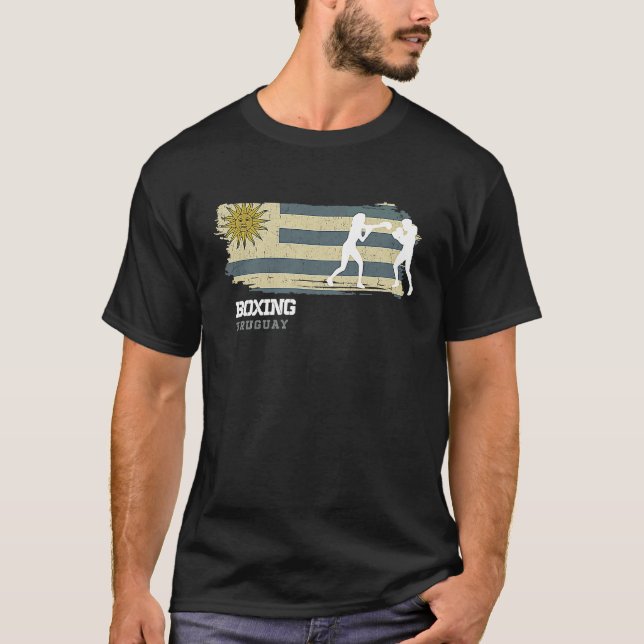 Womens Boxing Uruguay Combat Sports Fighter Boxing T-Shirt (Front)