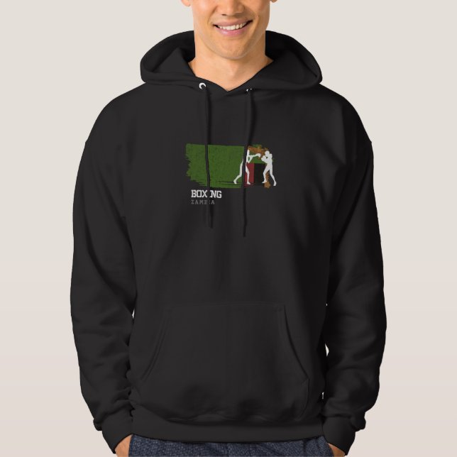Womens Boxing Zambia Combat Sports Fighter Boxing  Hoodie (Front)
