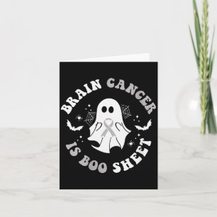 Womens Brain Cancer Is Boo Sheet Ghost Ribbon Awar Card