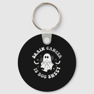 Womens Brain Cancer Is Boo Sheet Ghost Ribbon Awar Keychain
