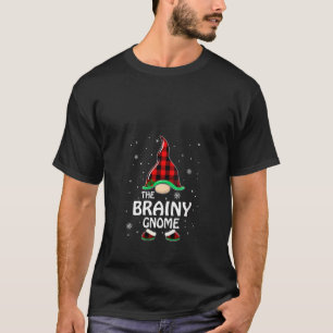 Womens Brainy Gnome Buffalo Plaid Matching Family  T-Shirt