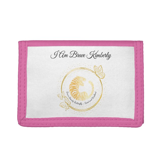 Women's Brave Beauty Butterfly   Trifold Wallet (Front)