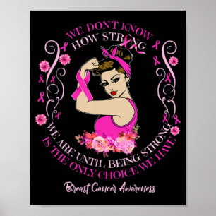 Womens Breast Cancer Awareness Ribbon T-Shirt177  Poster